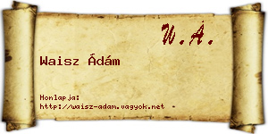 Waisz Ádám névjegykártya